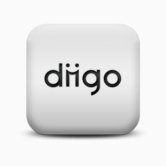 磨砂白广场图标社会媒体标志Diigo标志社会媒体标识图标