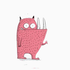 小清新简约可爱尖牙粉色小猪