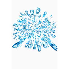 蓝色放射四散玻璃