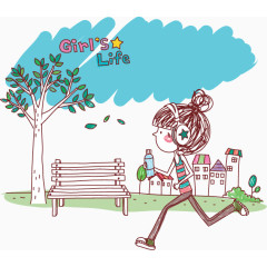 卡通人物女孩生活