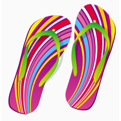 彩色条纹人字拖