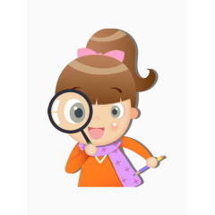 拿放大镜的小女孩