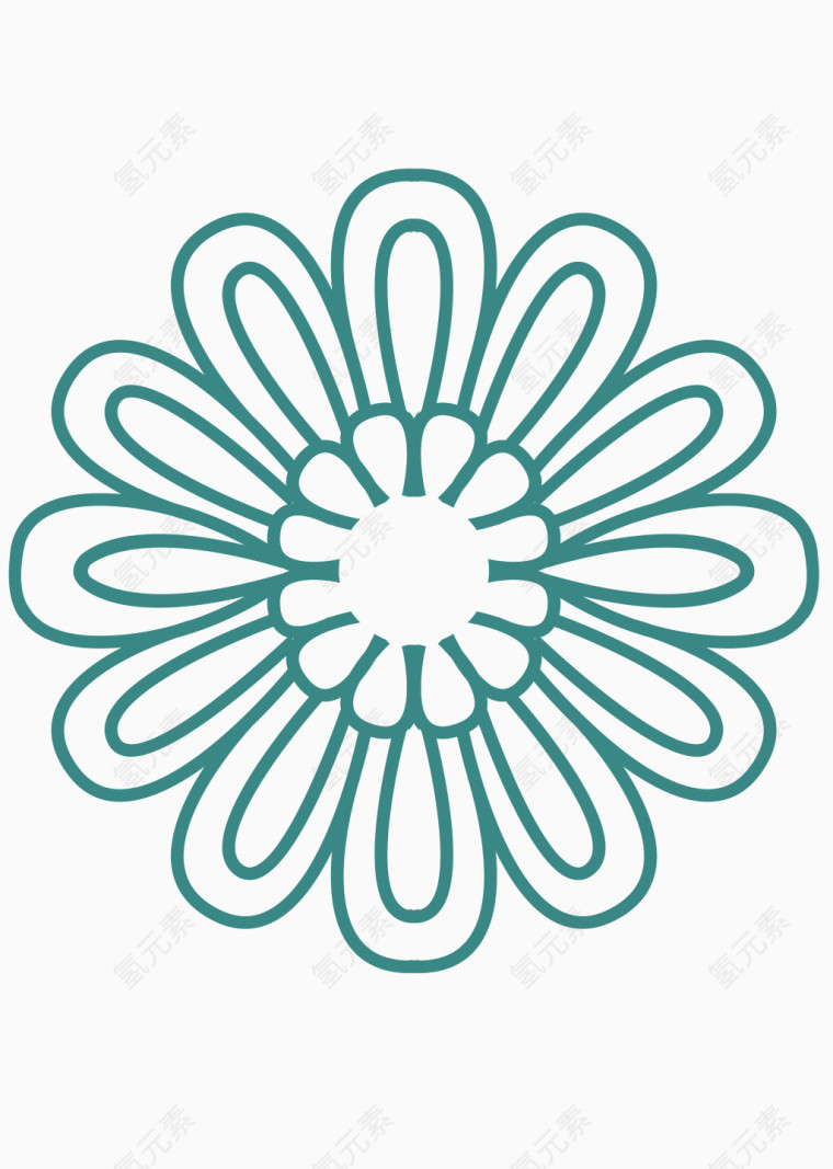 矢量中式花朵镂空雕花