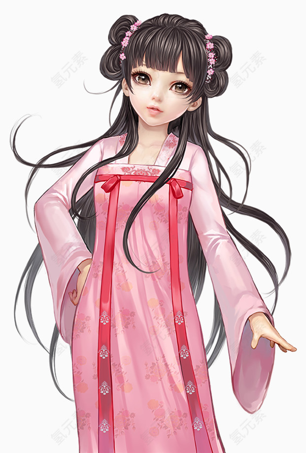手绘古典美少女