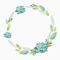 淡雅清新水彩花环