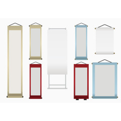 卷轴画框矢量图