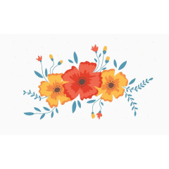 手绘鲜花元素