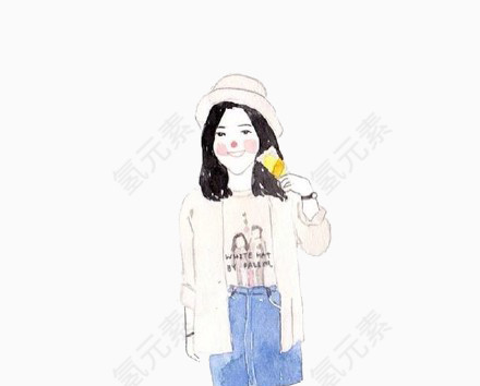 手绘可爱清新女孩