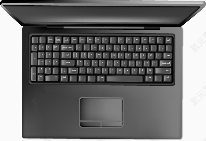 矢量俯视角度笔记本