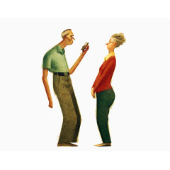 老年夫妻玩手机