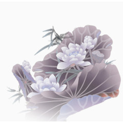 复古中国风水墨荷花