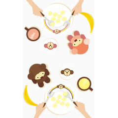 矢量俯视角度用餐