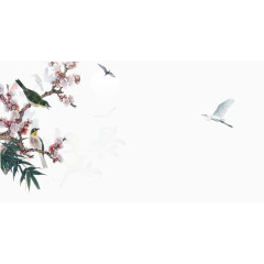 水墨画黄鹂梅花图