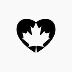 心形中的枫叶图标