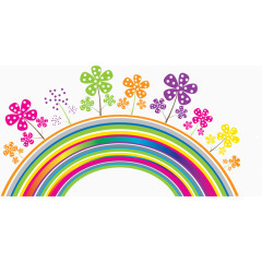 种满小花的彩虹