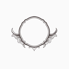 古风边框黑色叶子花纹