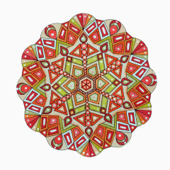 矢量红色民族风花纹