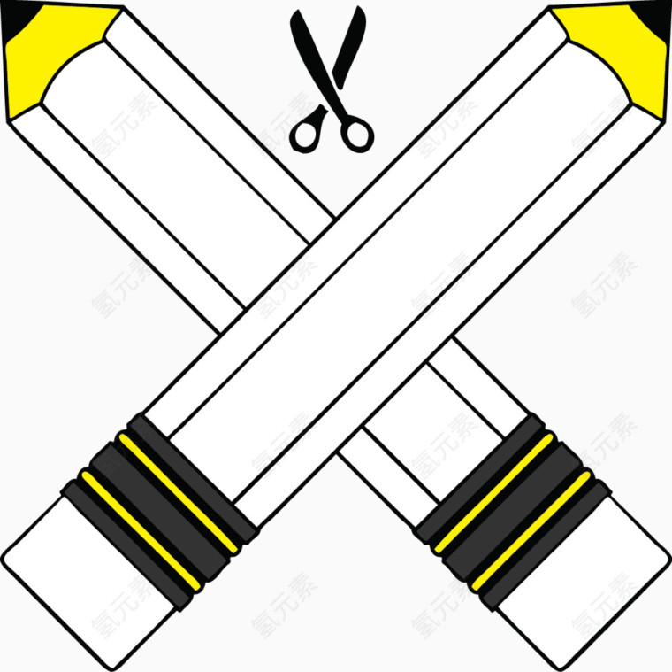 矢量铅笔剪刀