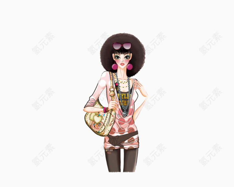 手绘人物图片欧美女孩剪影