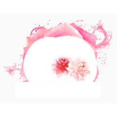 洋红色花朵圆形促销标签