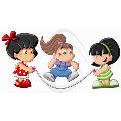 跳绳的小女孩们