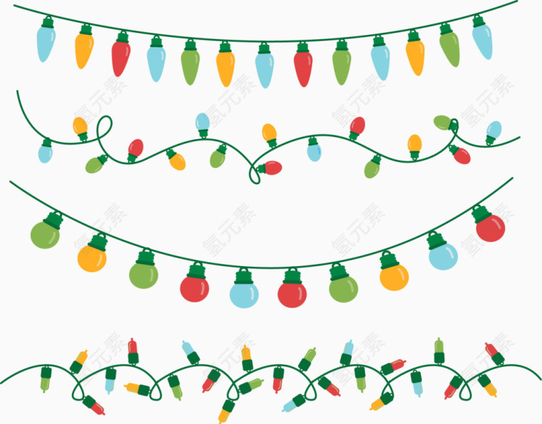 卡通矢量圣诞元旦灯泡