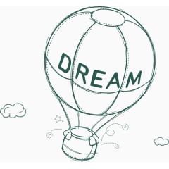 手绘梦想热气球漫画造型