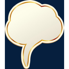 云朵星星金边语言框