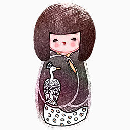 手绘和服少女