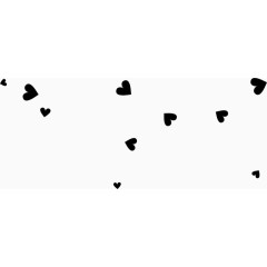 卡通手绘黑色心形漂浮装饰素材