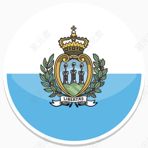 圣马里诺Flat-Round-World-Flag-icons