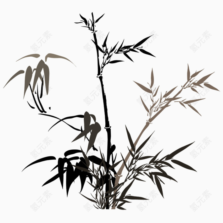 手绘竹叶