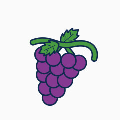 可爱卡通手绘 水果 葡萄