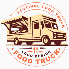 卡通食品路边摊外卖汽车标志
