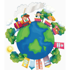 卡通儿童矢量素材幼儿园插画