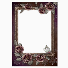 黑色玫瑰花卉相框
