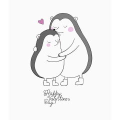 拥抱在一起的刺猬手绘卡通矢量素材