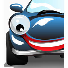 卡通蓝色可爱汽车