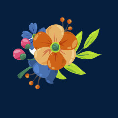 手工绘画水彩花朵