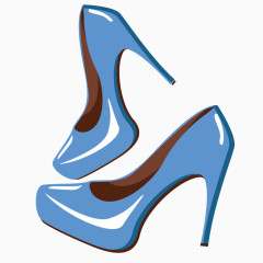 蓝色摩登高跟鞋矢量元素