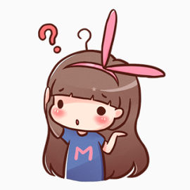 卡通人物可爱女孩问号素材PNG