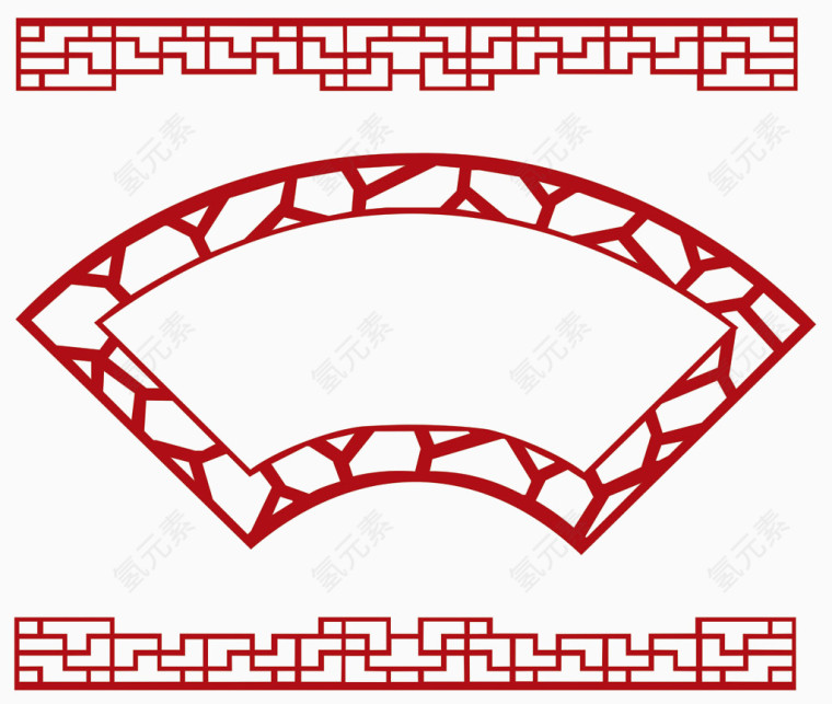 窗花镂空花纹矢量图