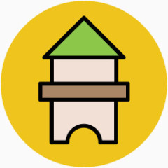 手绘卡通建筑素材