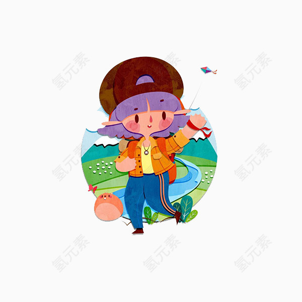 春游的小女孩