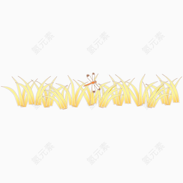 卡通草丛和蜻蜓
