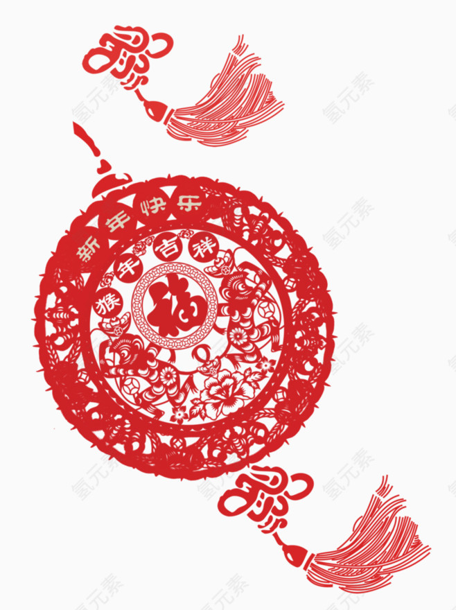 新年剪纸画