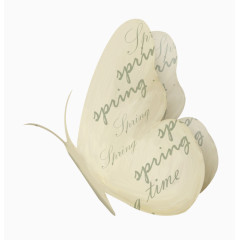 棕色英文剪纸蝴蝶