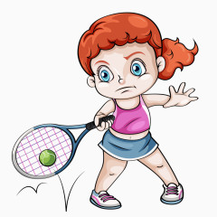打网球的小女孩