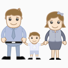卡通家庭一家人