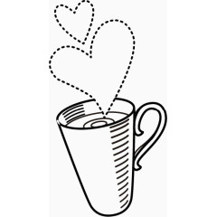 卡通手绘茶具茶杯